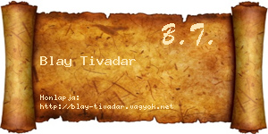 Blay Tivadar névjegykártya